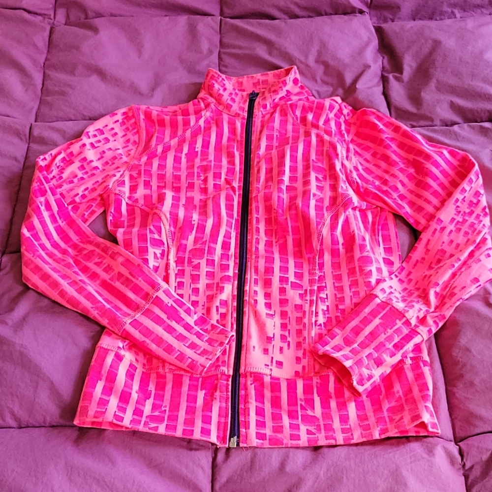 Bright Barbie Pink Lightweight Front Zip Activewear Jacket size M